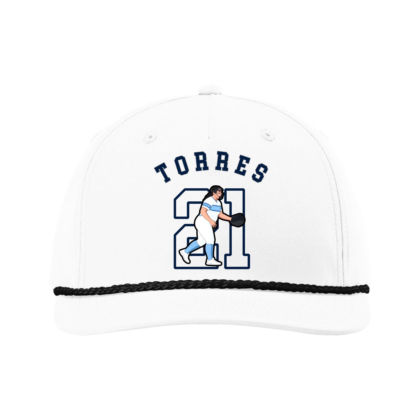 Five-Panel Classic Rope Cap — Shirsey Arch in White