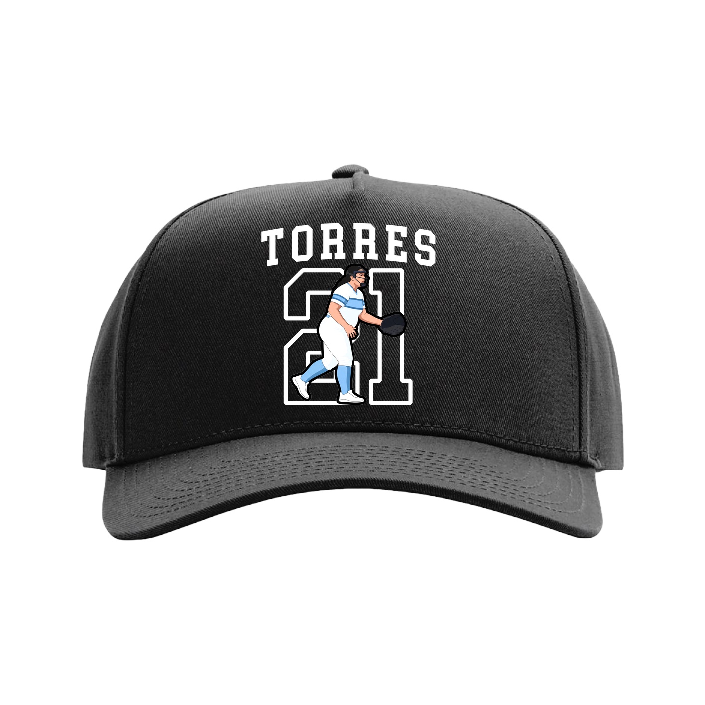 Full Fabric Five-Panel Champ Cap — Shirsey in Black