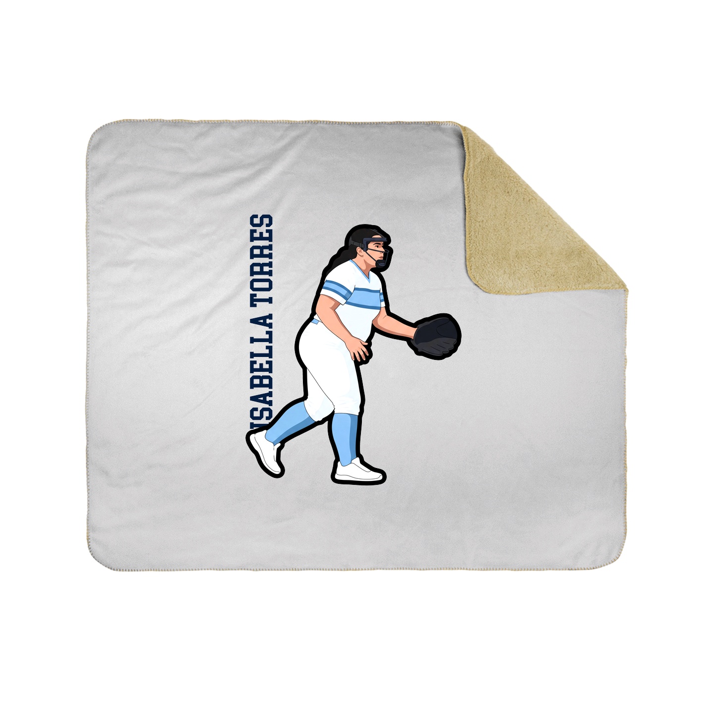 Throw Blanket — Name Vertical in White