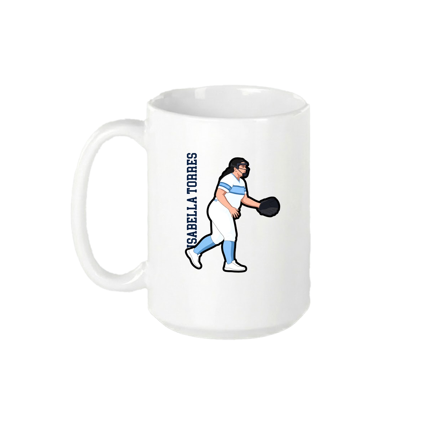 15oz Coffee Mug — Name Vertical in White