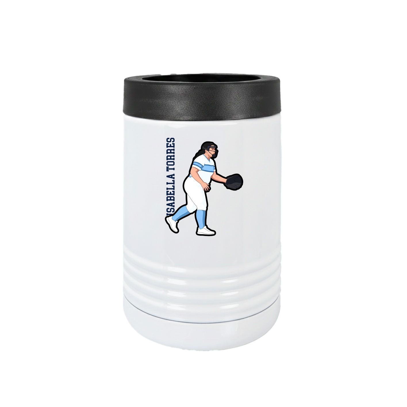 Beverage Holder — Name Vertical in White