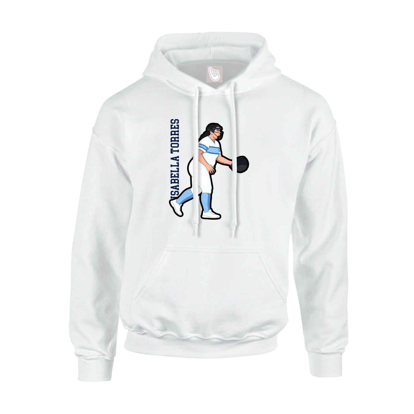 Youth Hoodie — Name Vertical in White