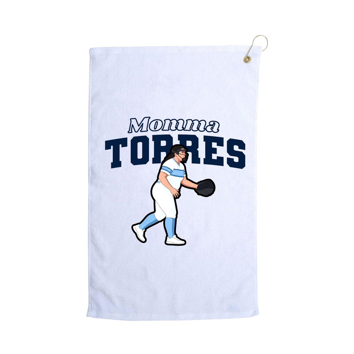 Golf Towel — Mothers Day Block in White