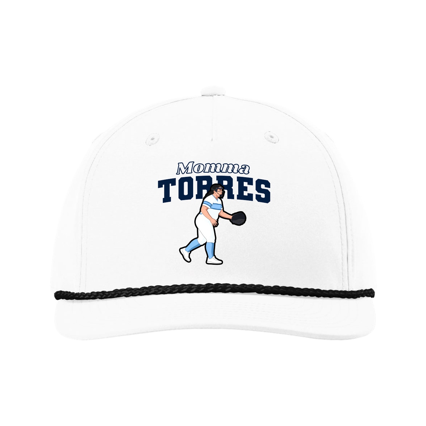 Five-Panel Classic Rope Cap — Mothers Day Block in White