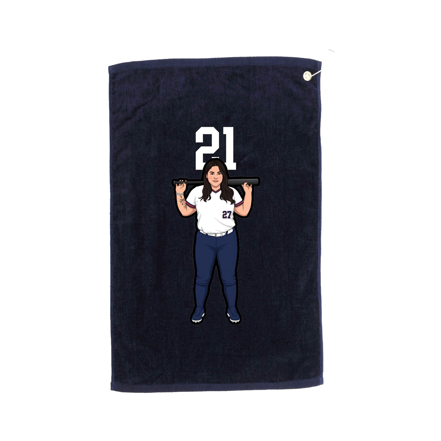 Golf Towel — Number Top in Navy