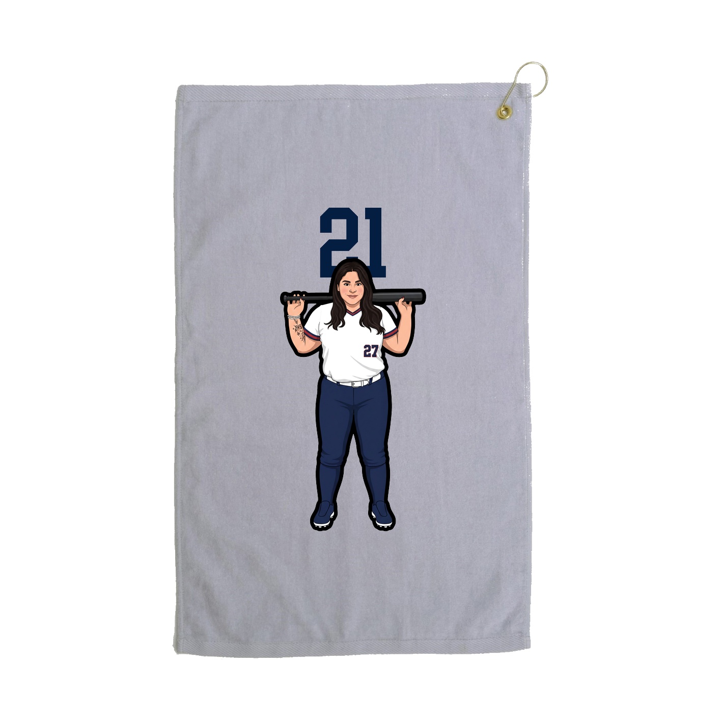 Golf Towel — Number Top in Grey