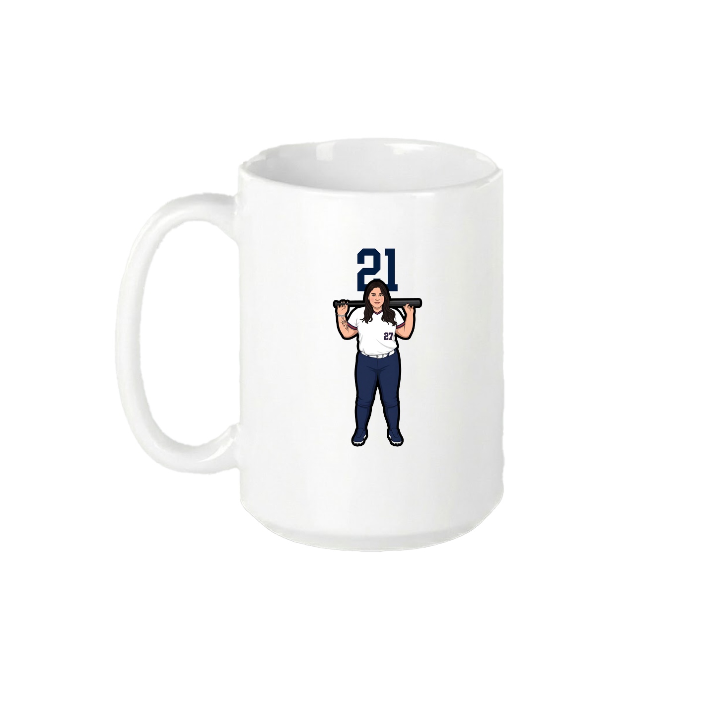 15oz Coffee Mug — Number Top in White