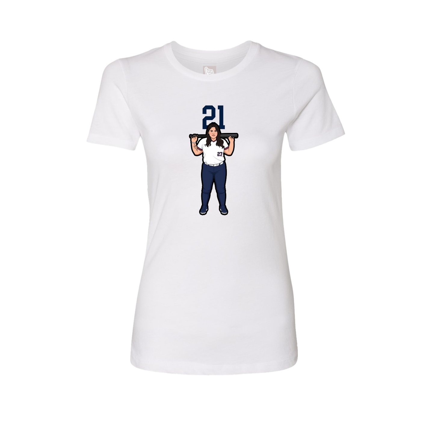Womens Tee — Number Top in White
