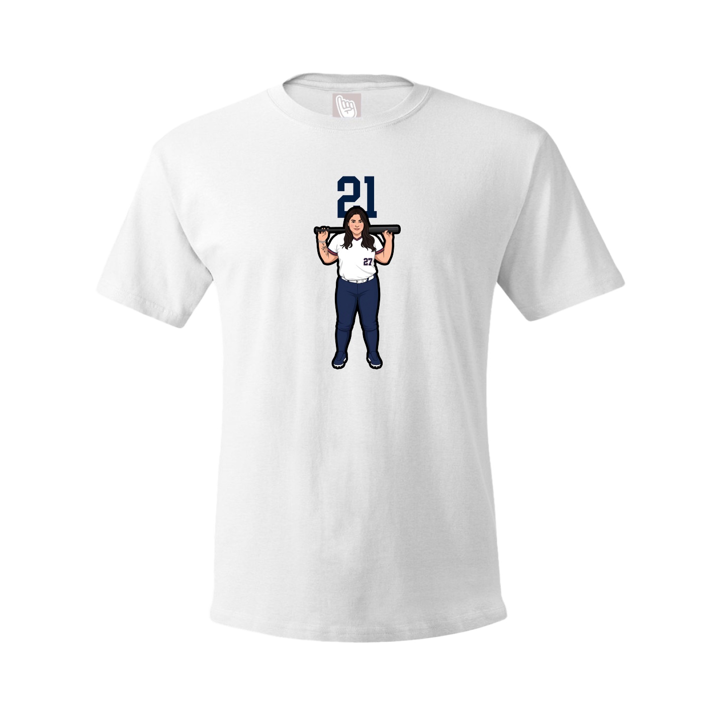 Youth Tee — Number Top in White