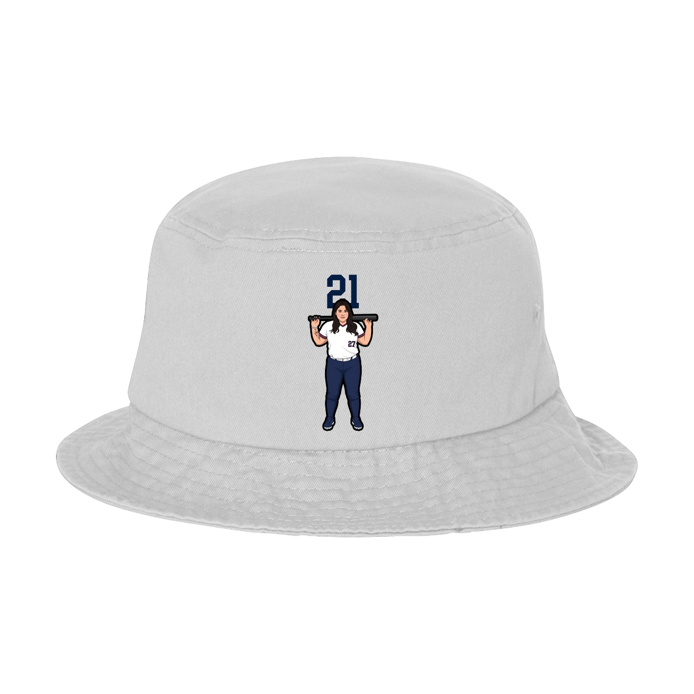 Bucket Cap — Number Top in White