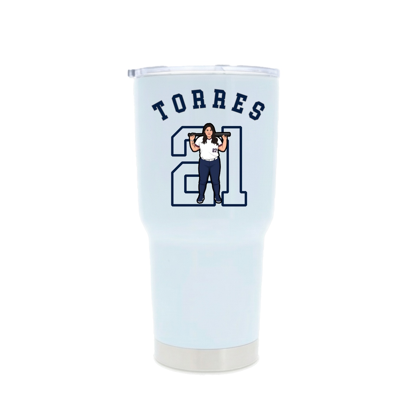 30oz Stainless Steel Tumbler — Shirsey Arch in White