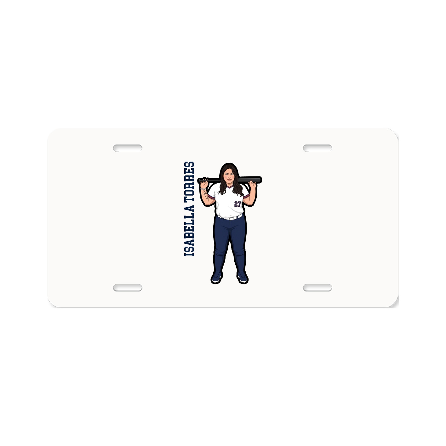 License Plate — Name Vertical in Classic