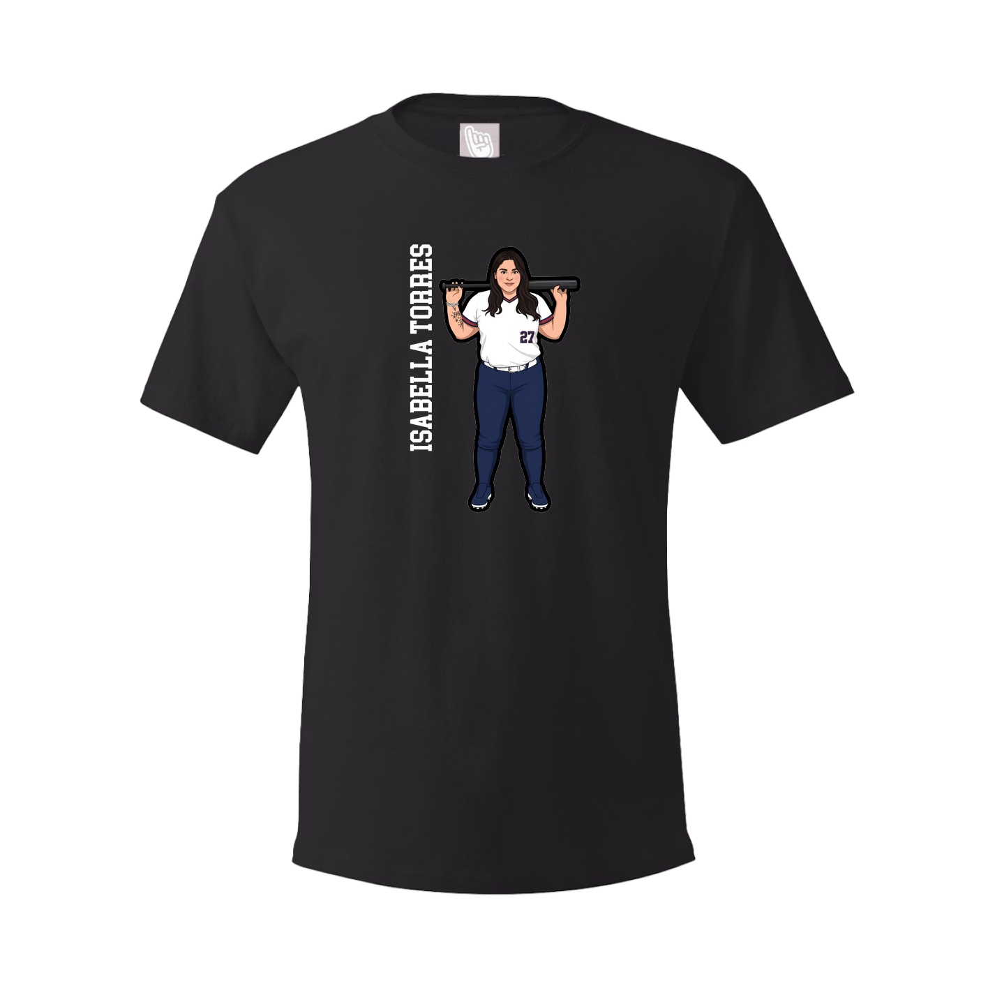 Youth Tee — Name Vertical in Black