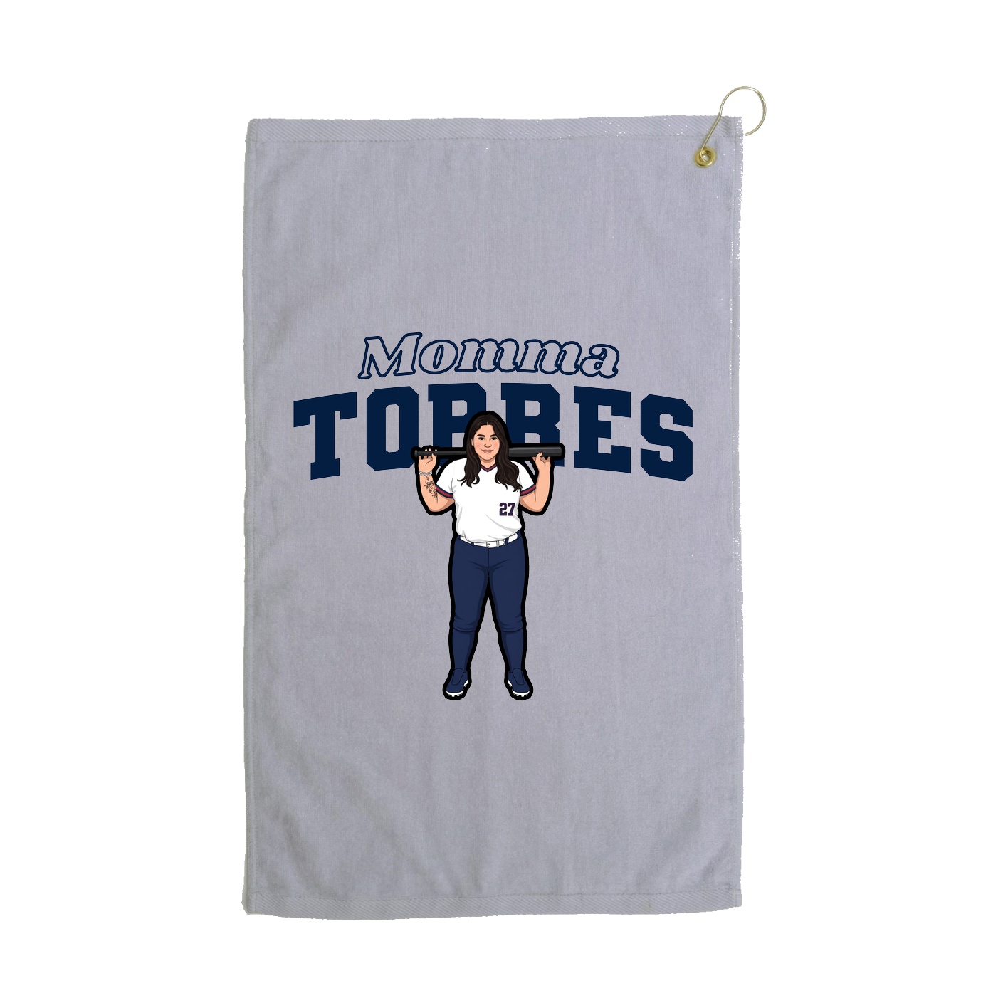 Golf Towel — Mothers Day Block in Grey