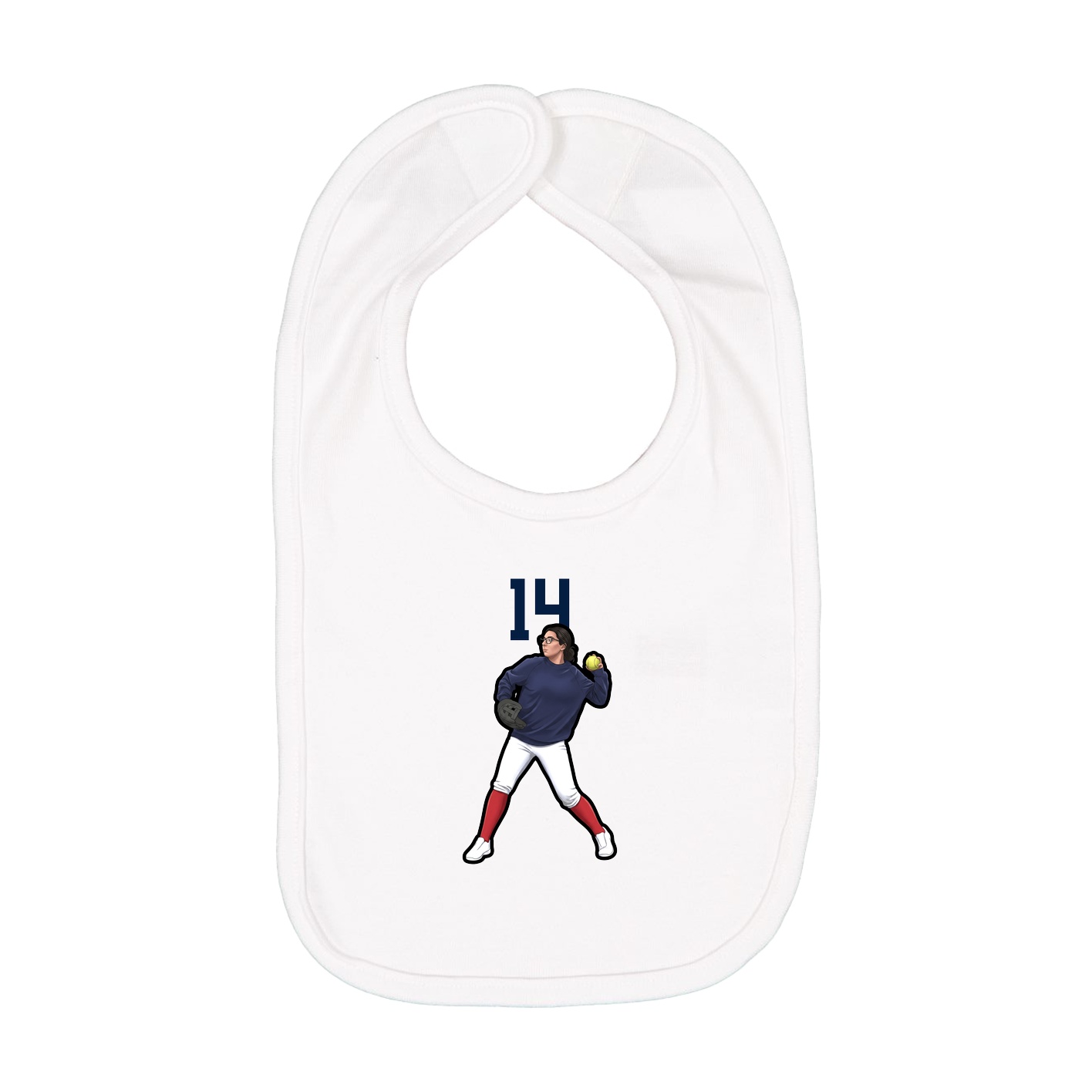 Infant Bib — Number Top in White