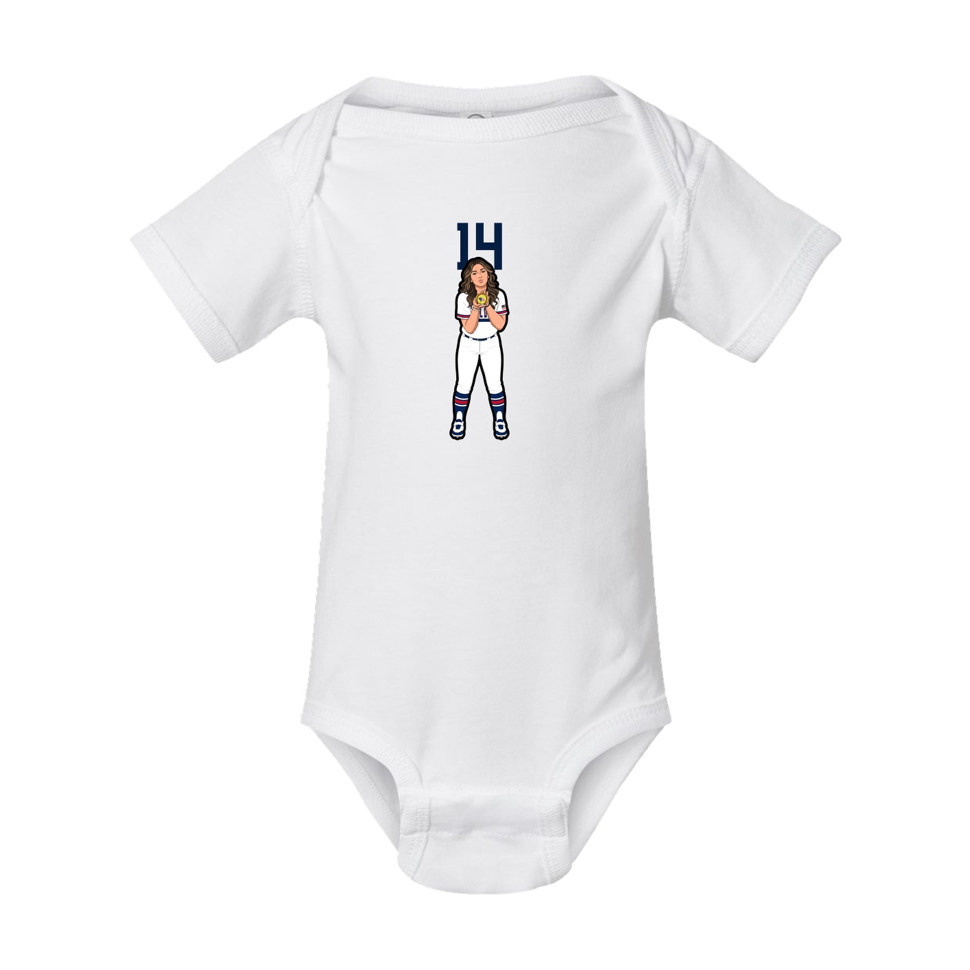 Baby Onesie — Number Top in White
