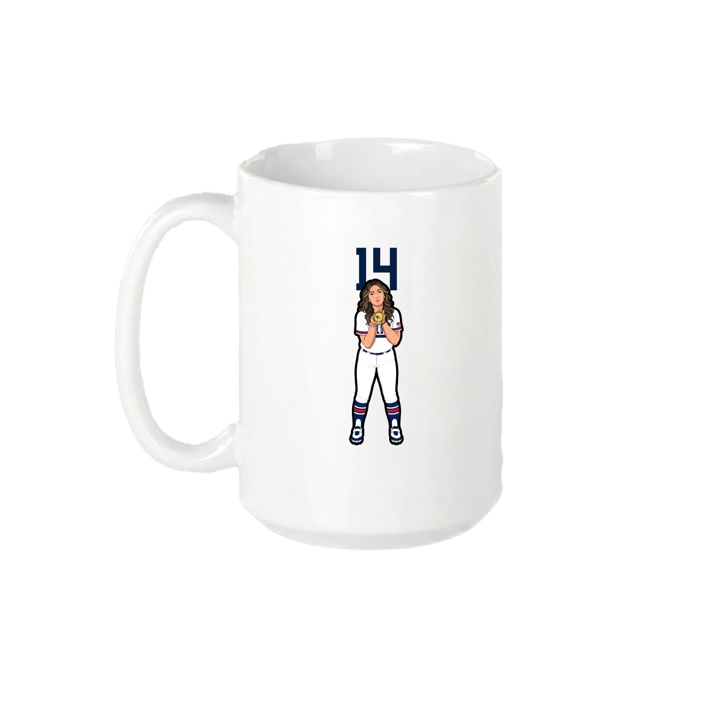 15oz Coffee Mug — Number Top in White
