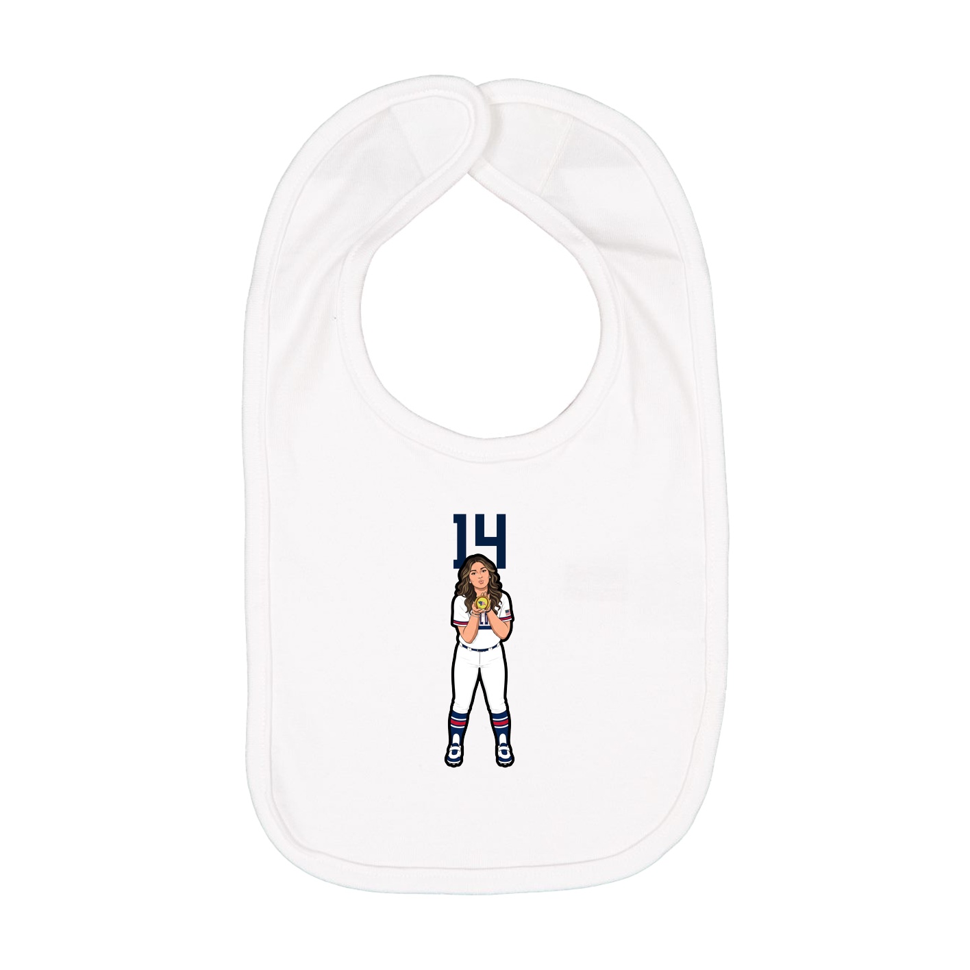 Infant Bib — Number Top in White