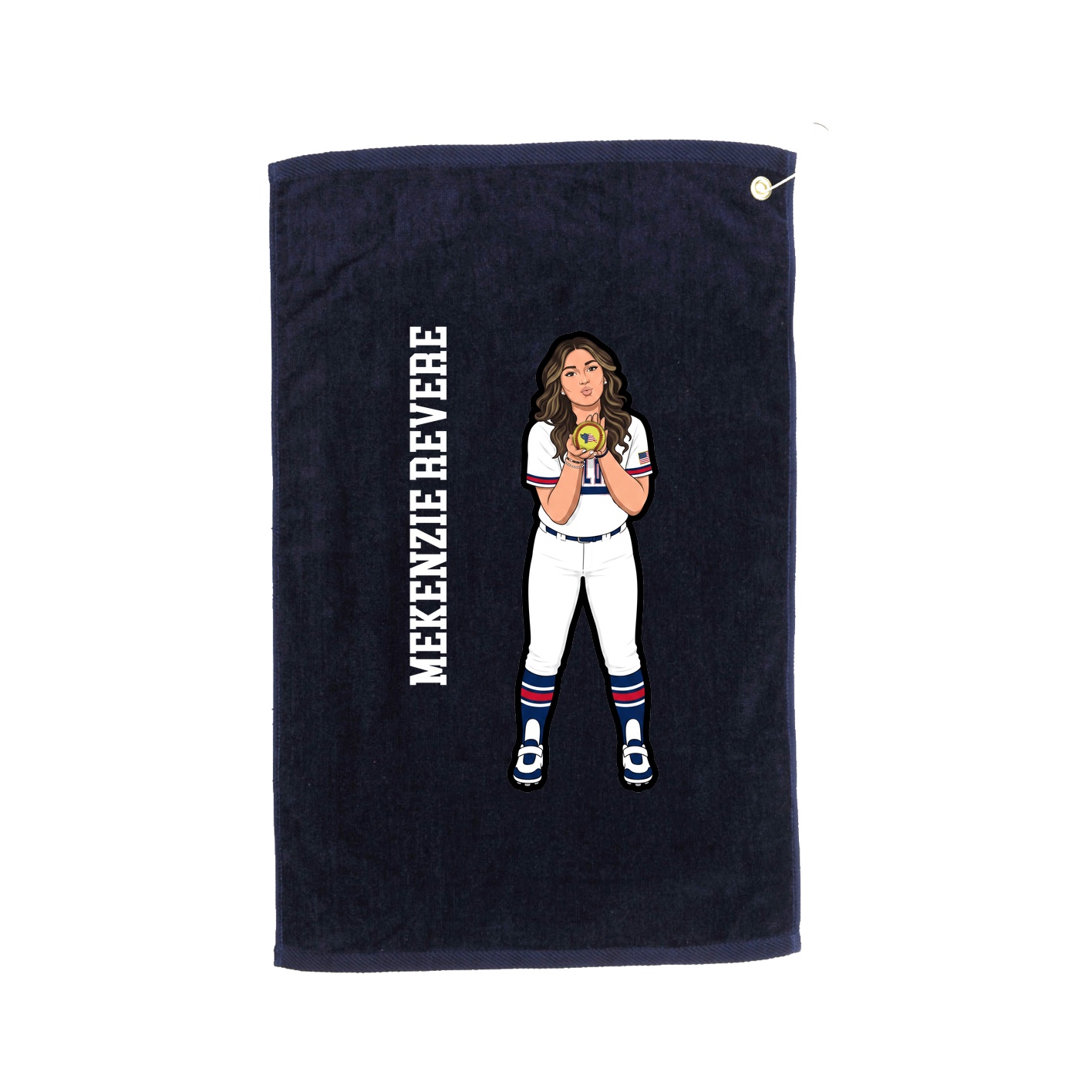 Golf Towel — Name Vertical in Navy