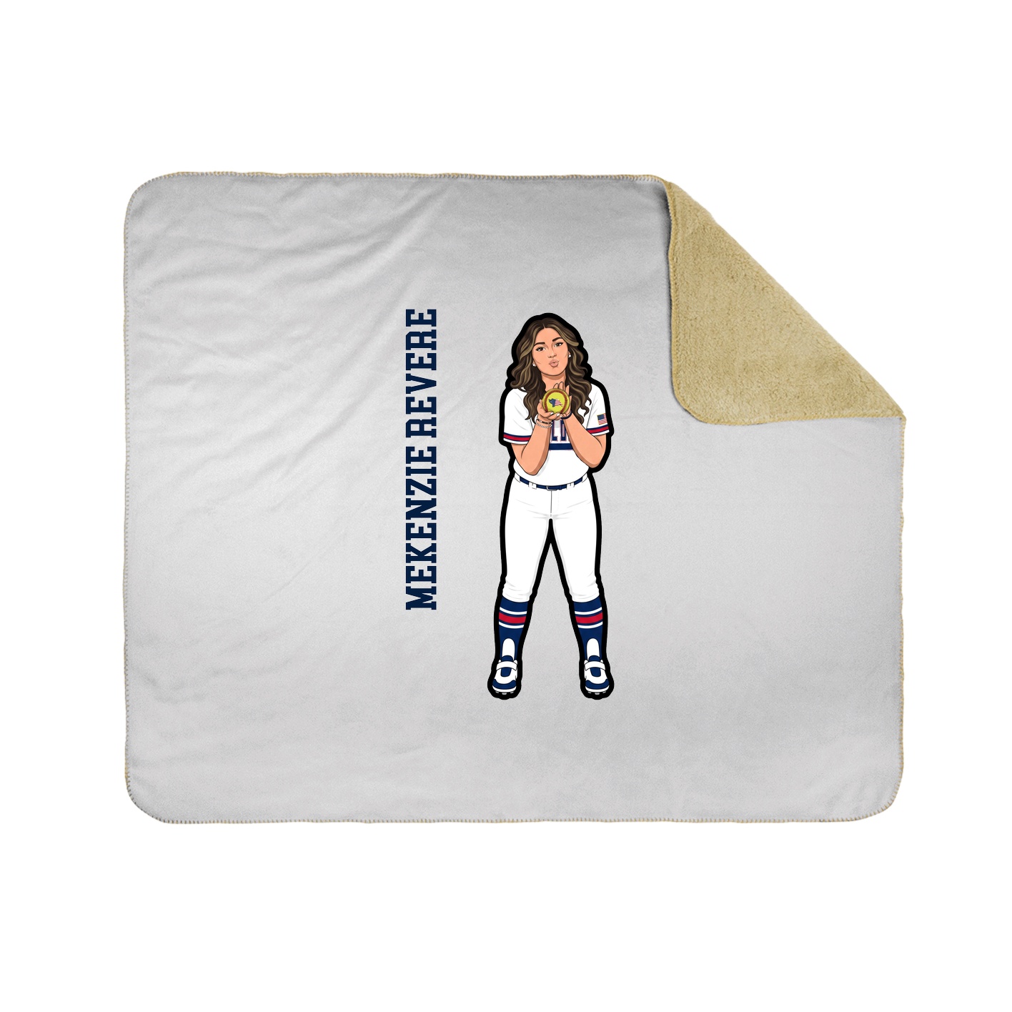 Throw Blanket — Name Vertical in White