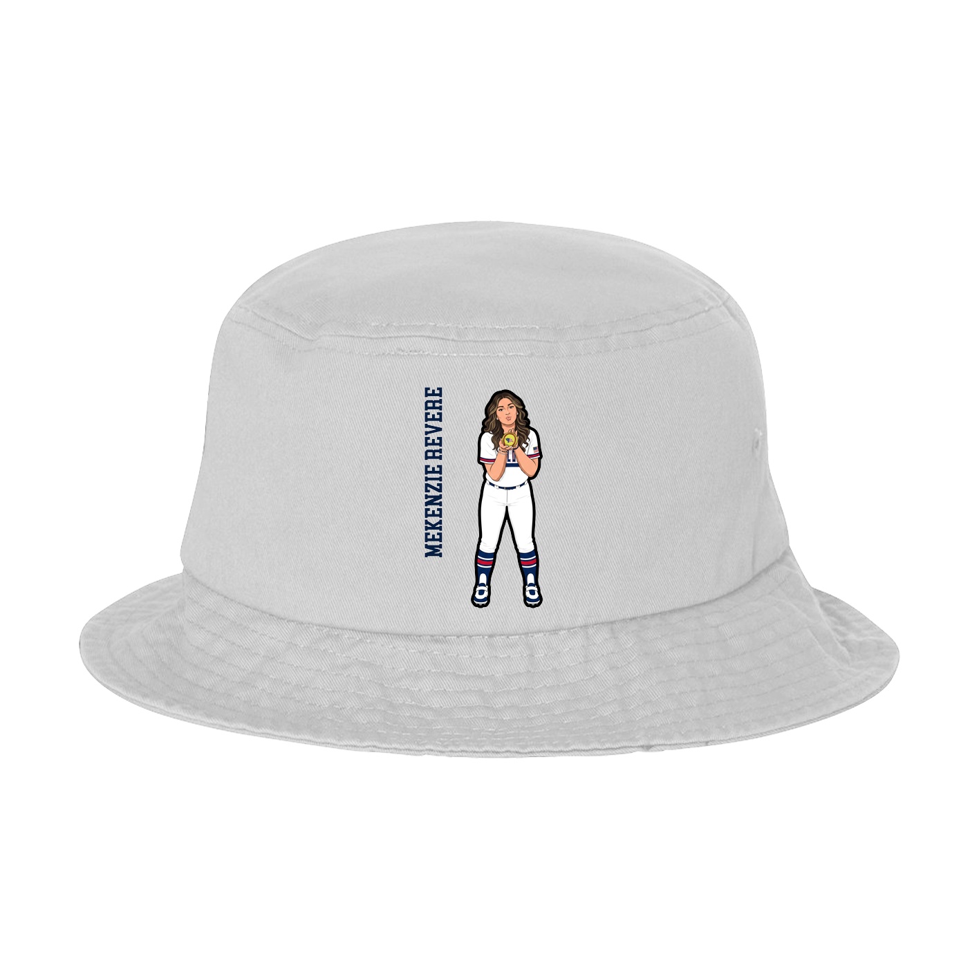 Bucket Cap — Name Vertical in White