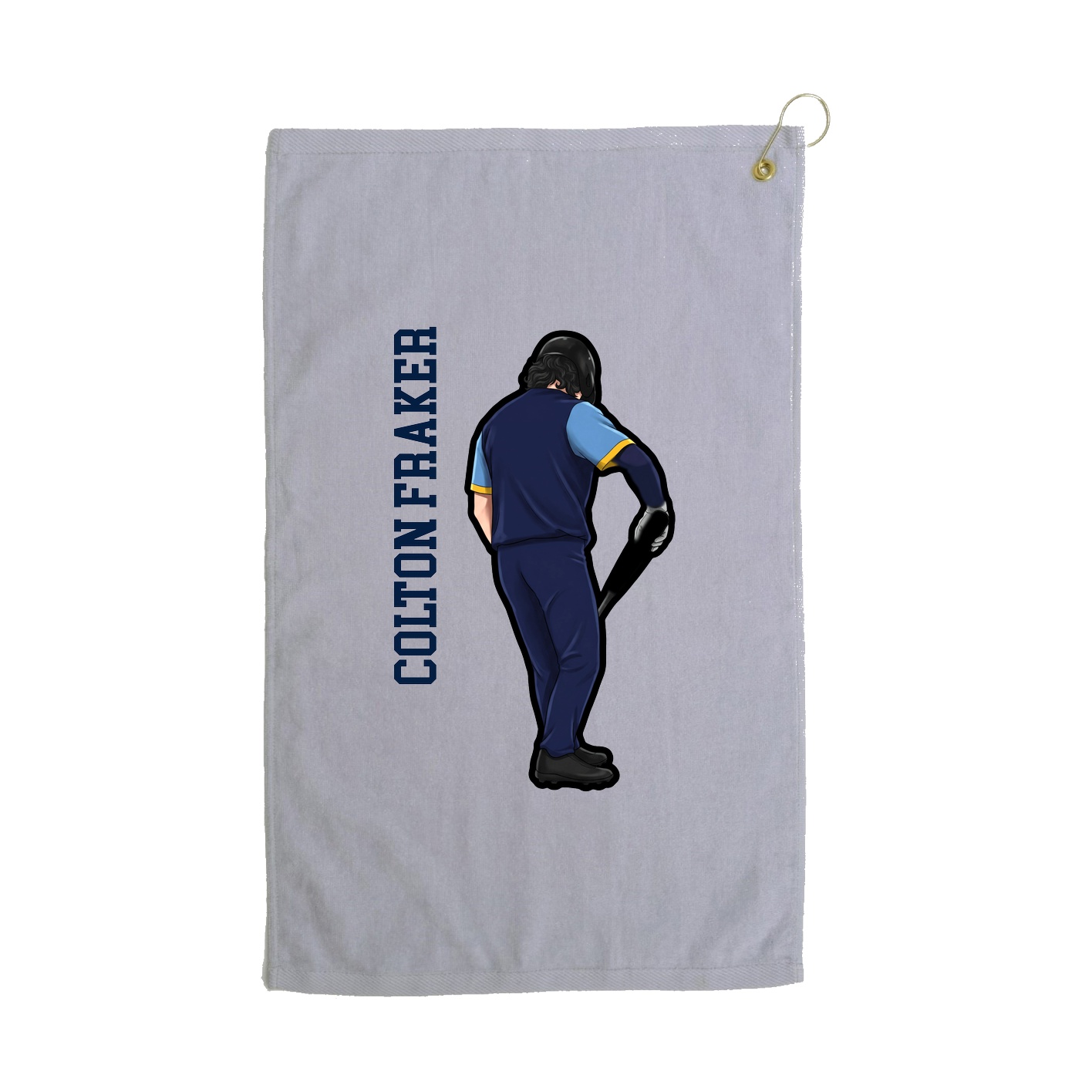 Golf Towel — Name Vertical in Grey