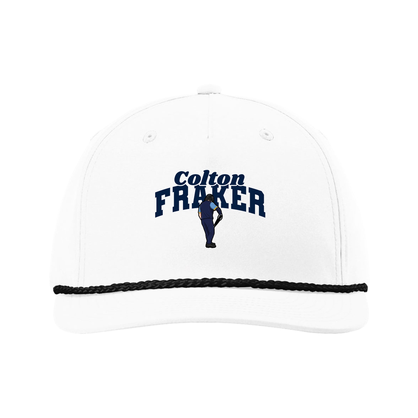 Five-Panel Classic Rope Cap — Signature Arch in White