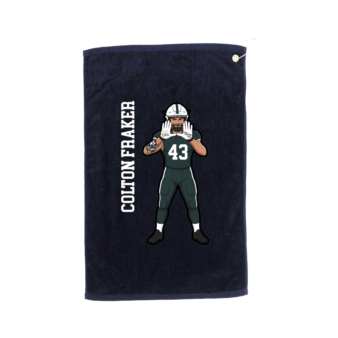 Golf Towel — Name Vertical in Navy
