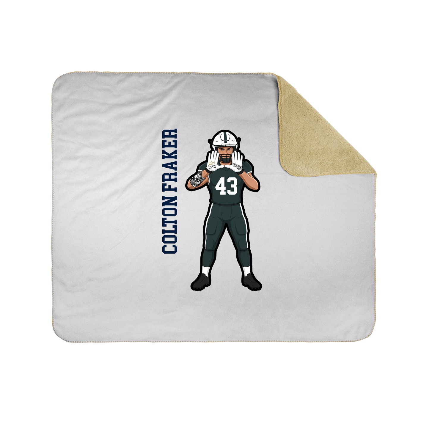Throw Blanket — Name Vertical in White