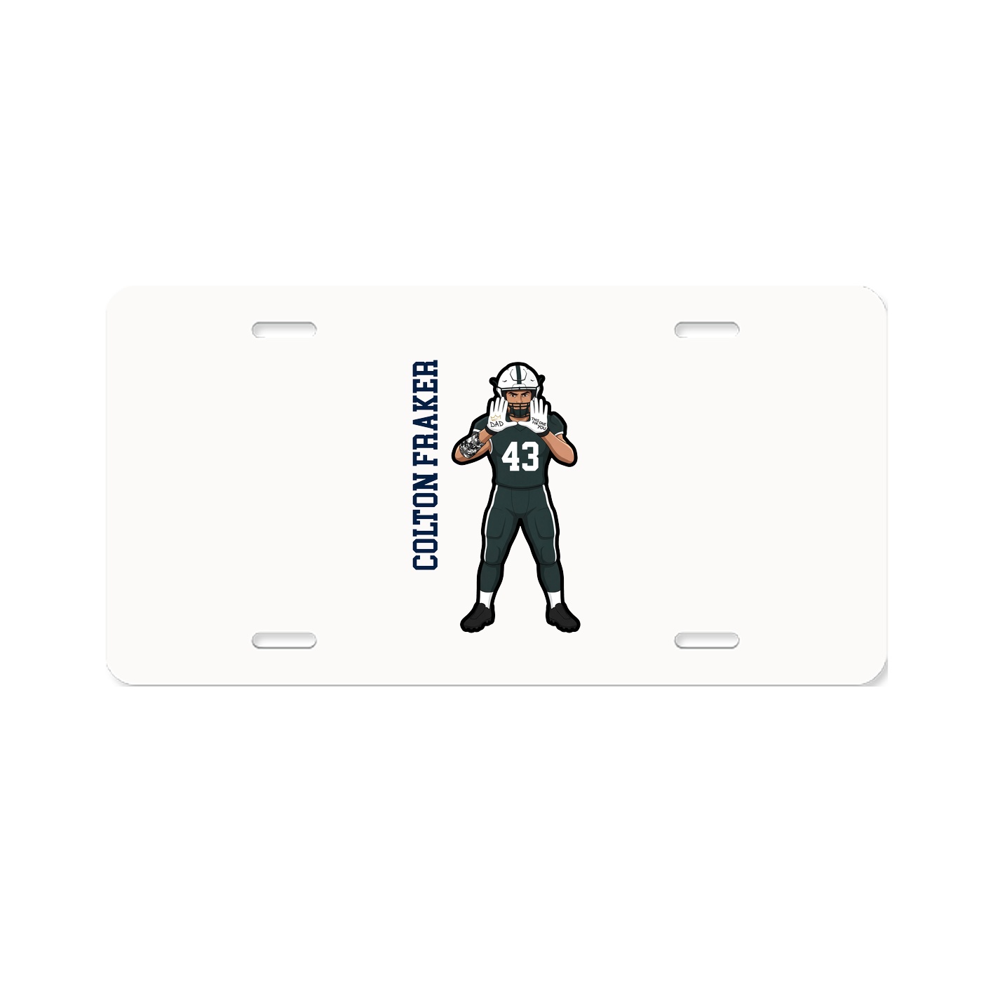 License Plate — Name Vertical in Classic