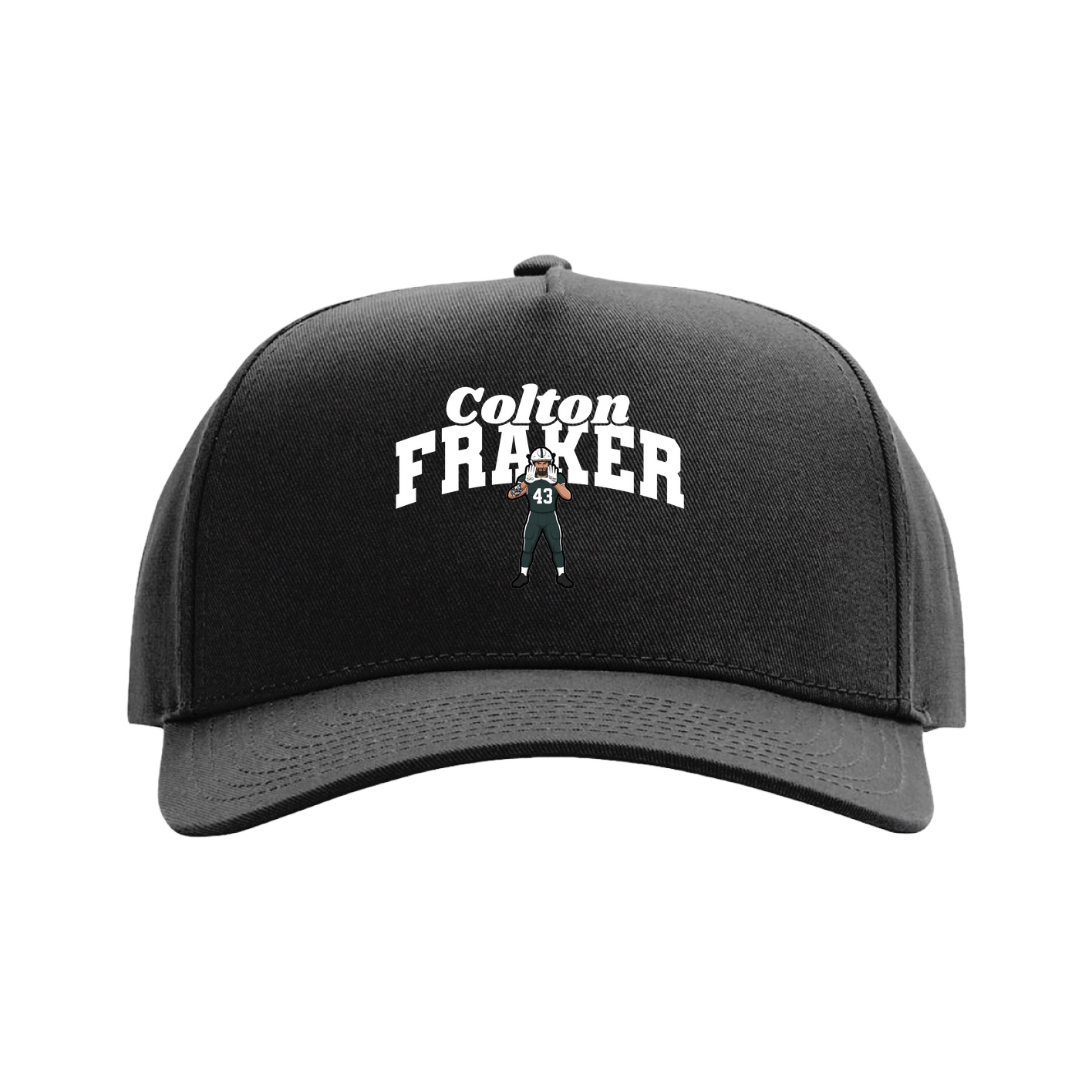 Full Fabric Five-Panel Champ Cap — Signature Arch in Black