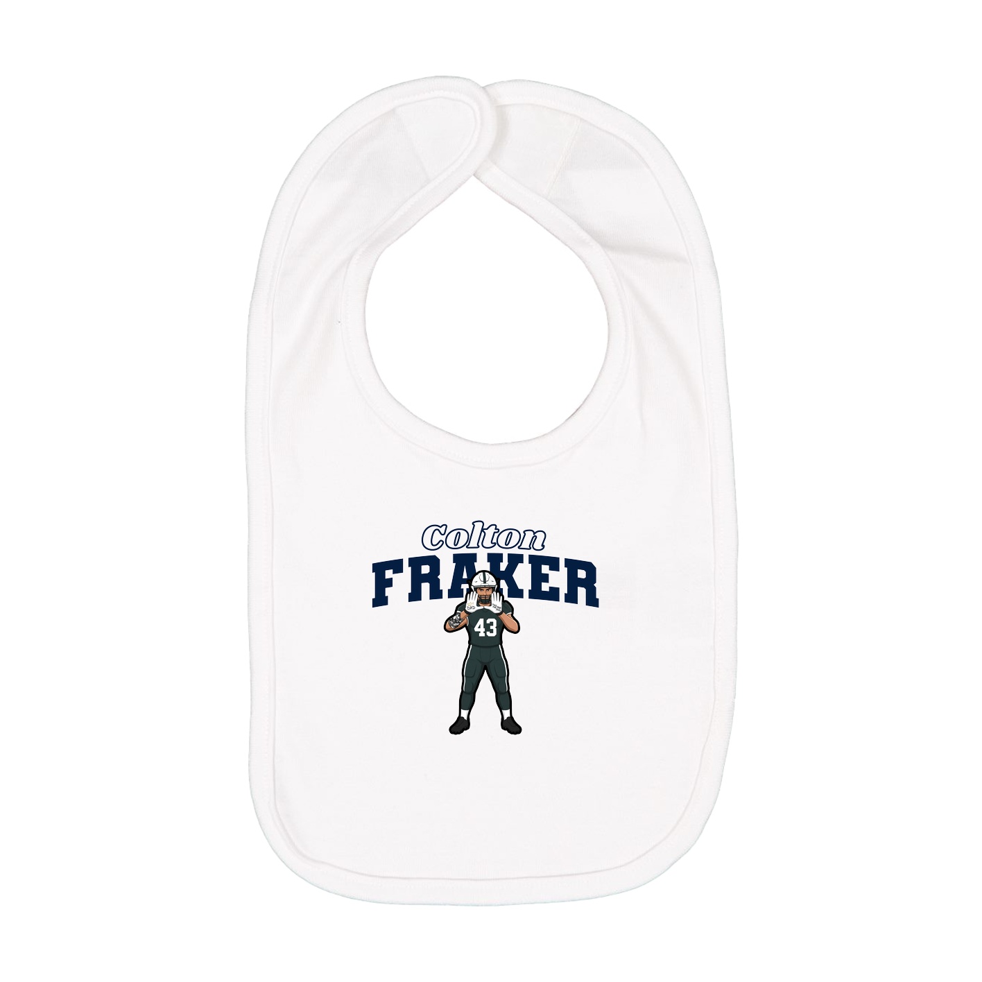 Infant Bib — Name Arch in White