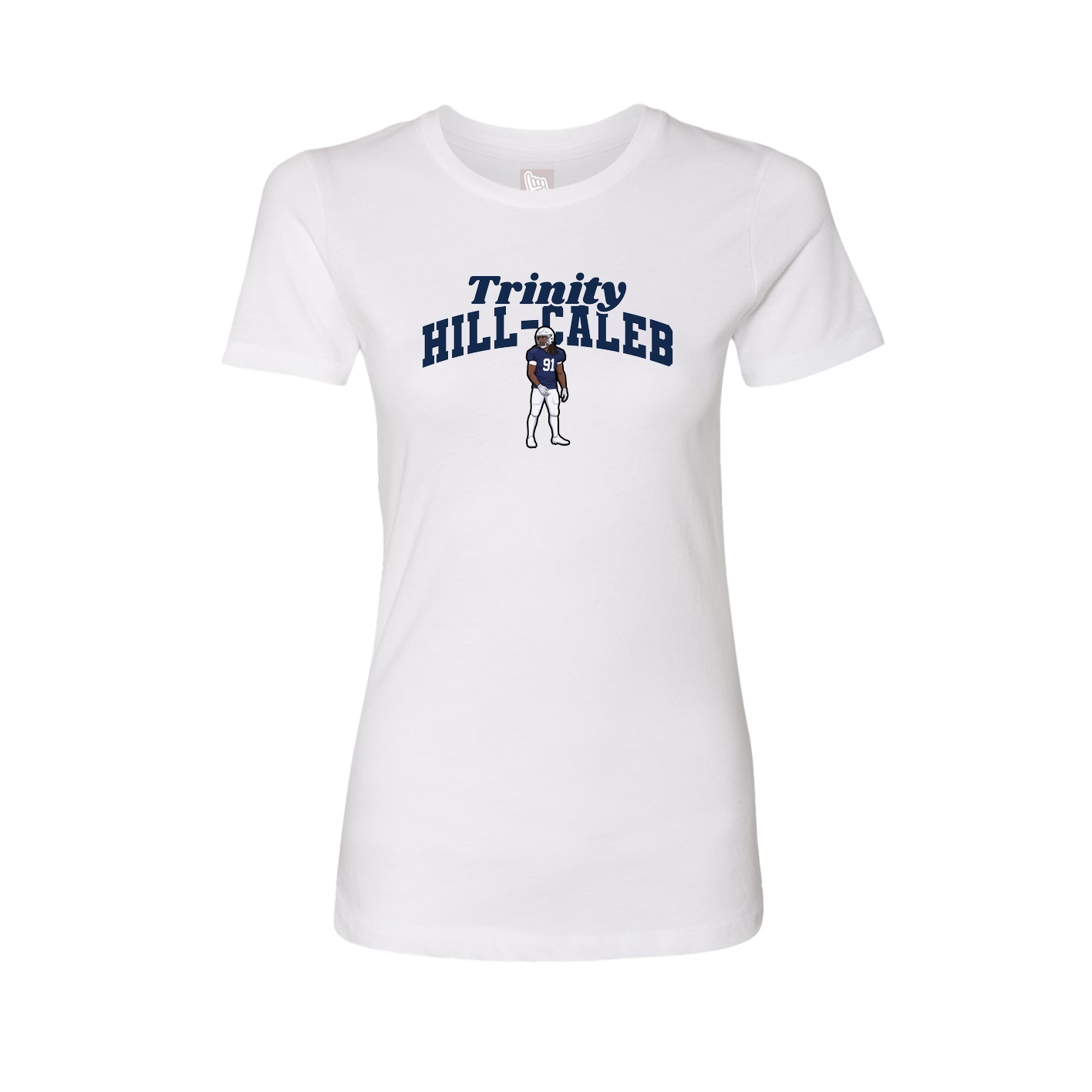 Fitted Women's Tee — Signature Arch in White