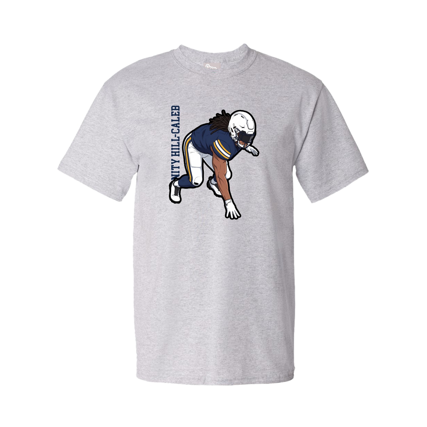 Tee — Name Vertical in Grey