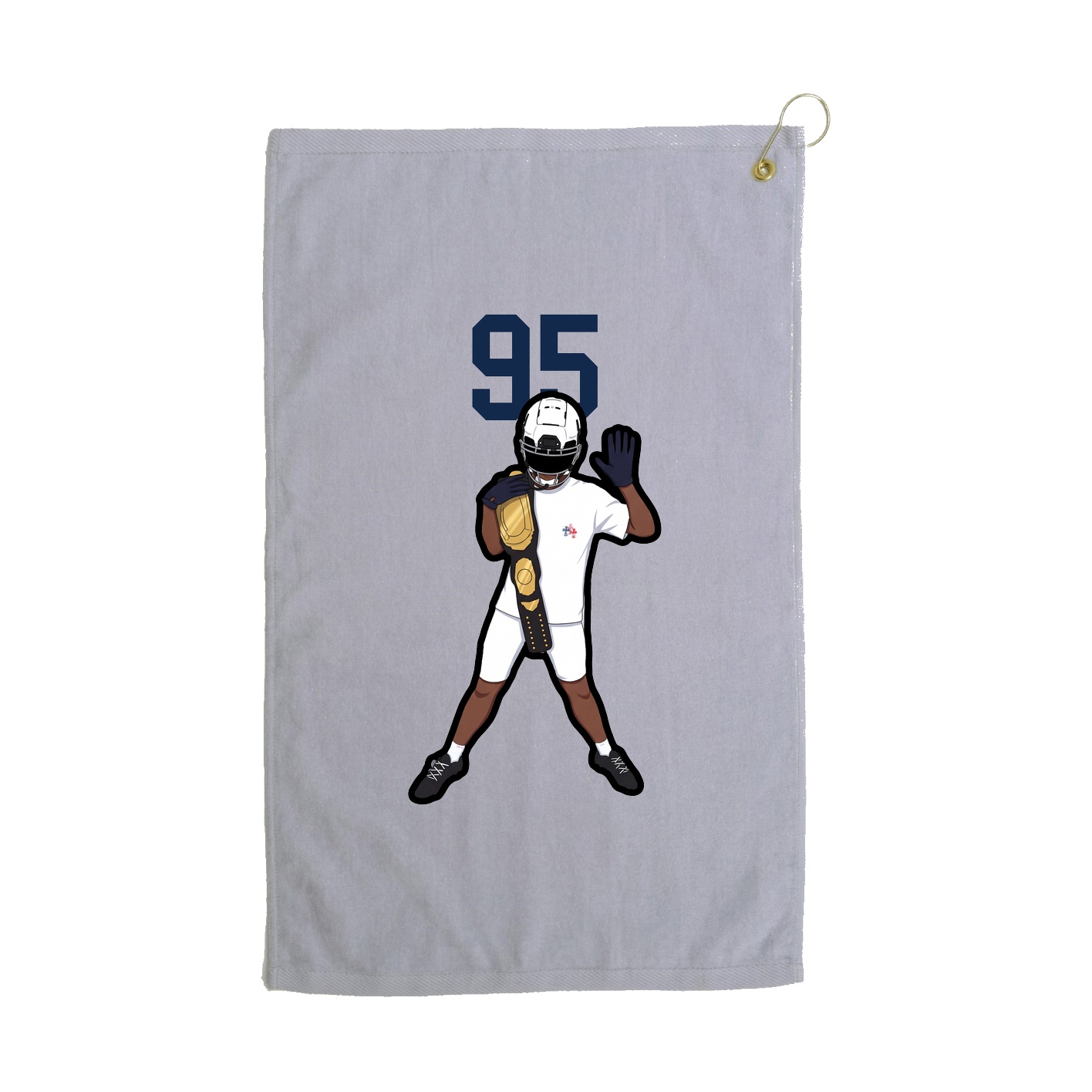 Golf Towel — Number Top in Grey