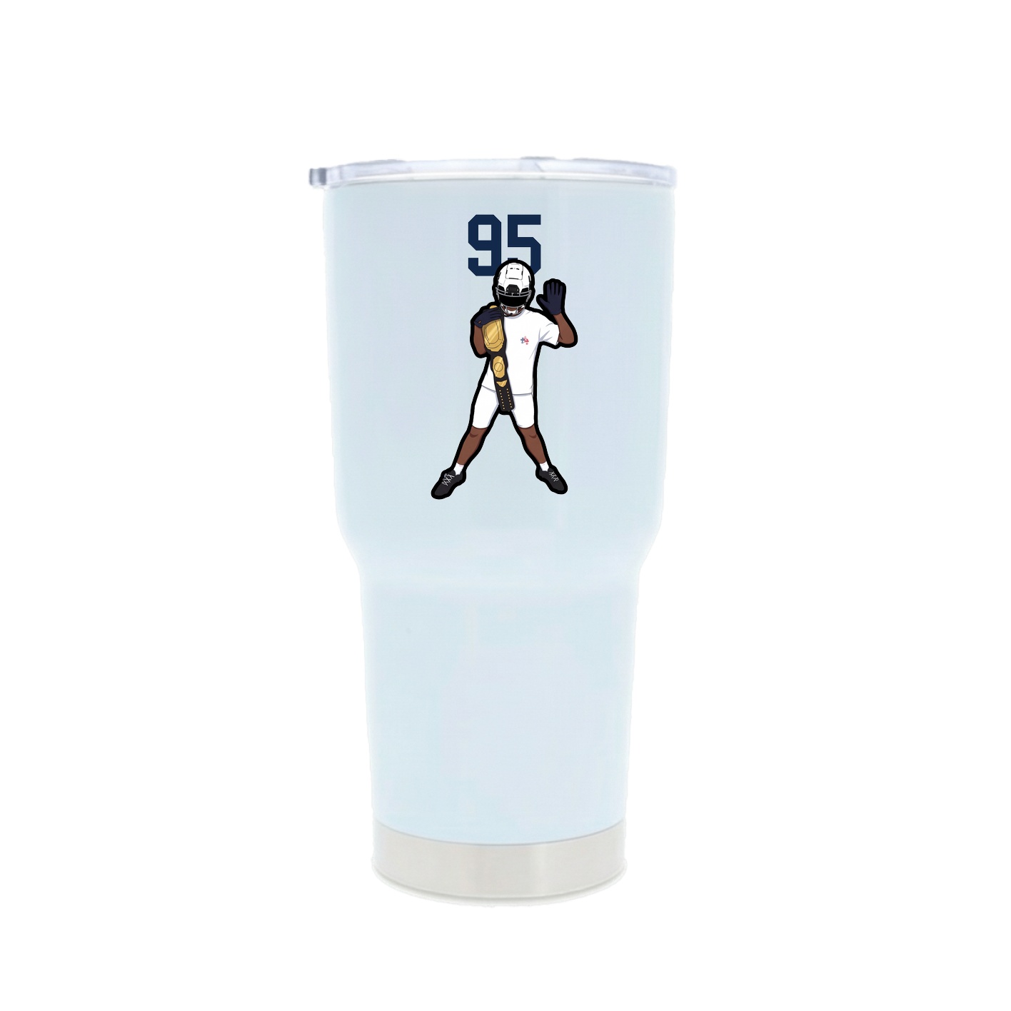 30oz Stainless Steel Tumbler — Number Top in White