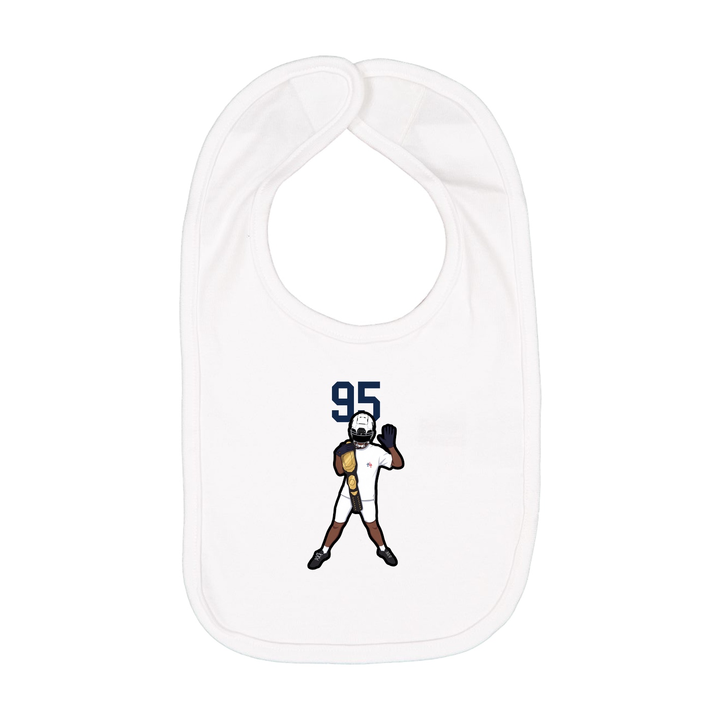 Infant Bib — Number Top in White