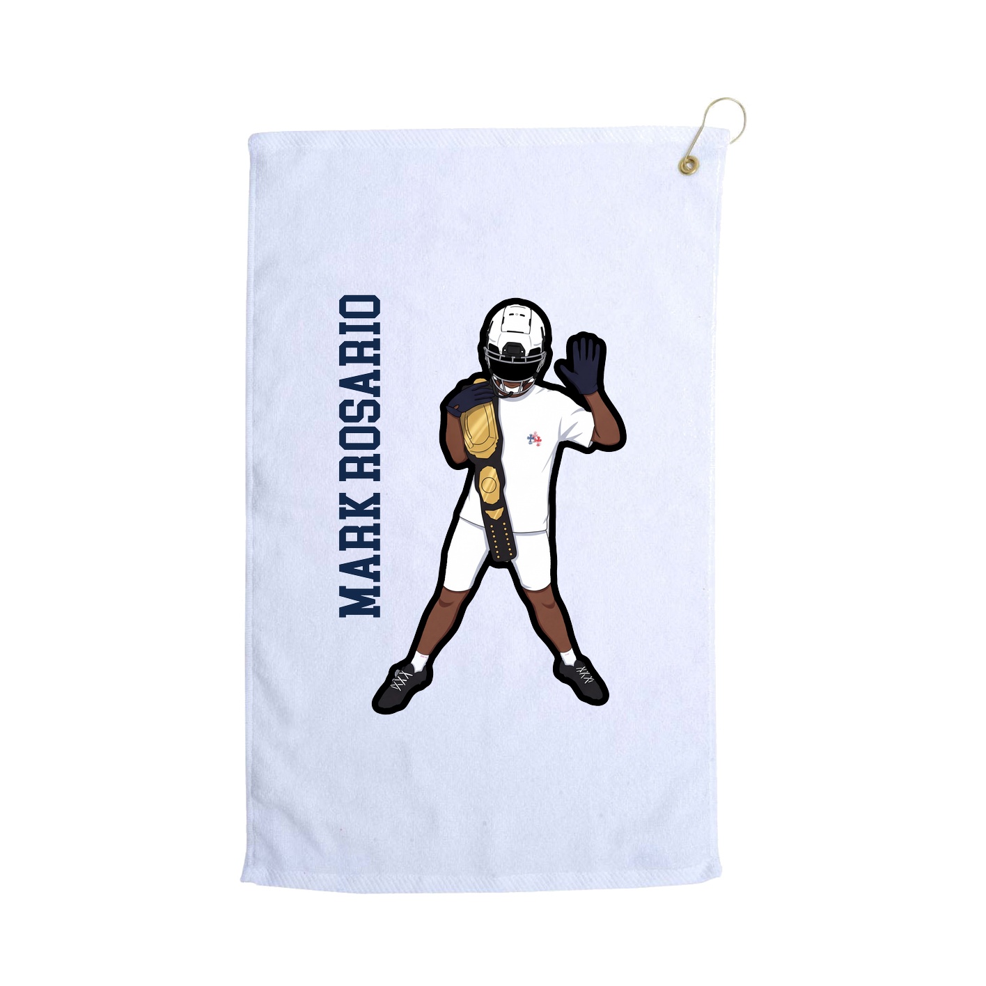 Golf Towel — Name Vertical in White