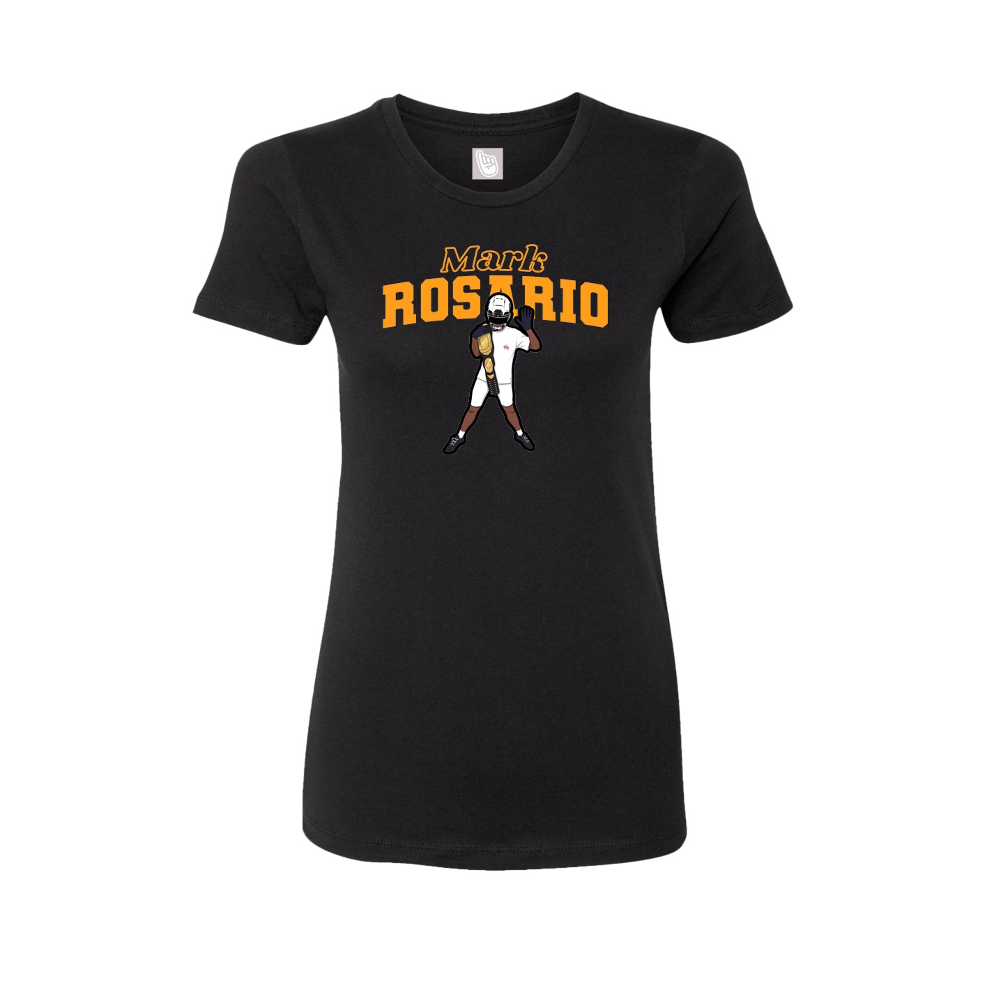 Fitted Women's Tee — Name Arch in Black