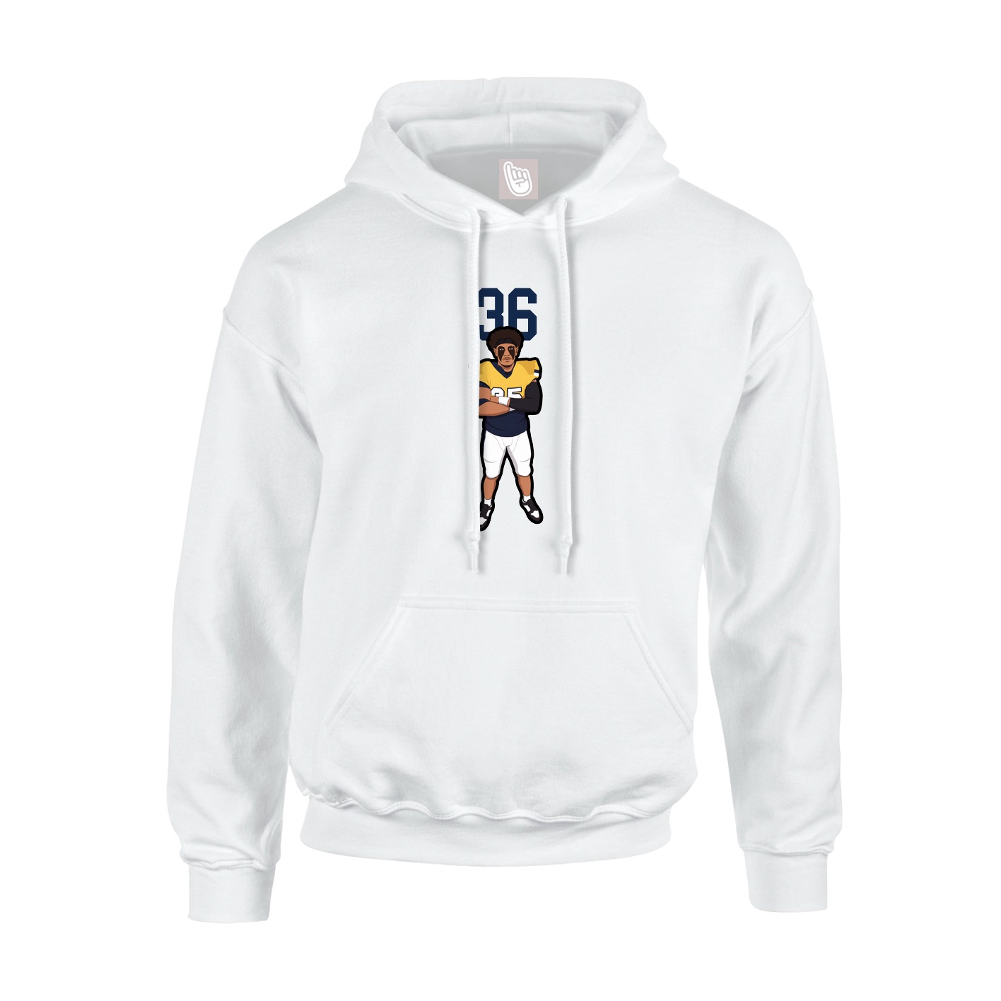 Youth Hoodie — Number Top in White