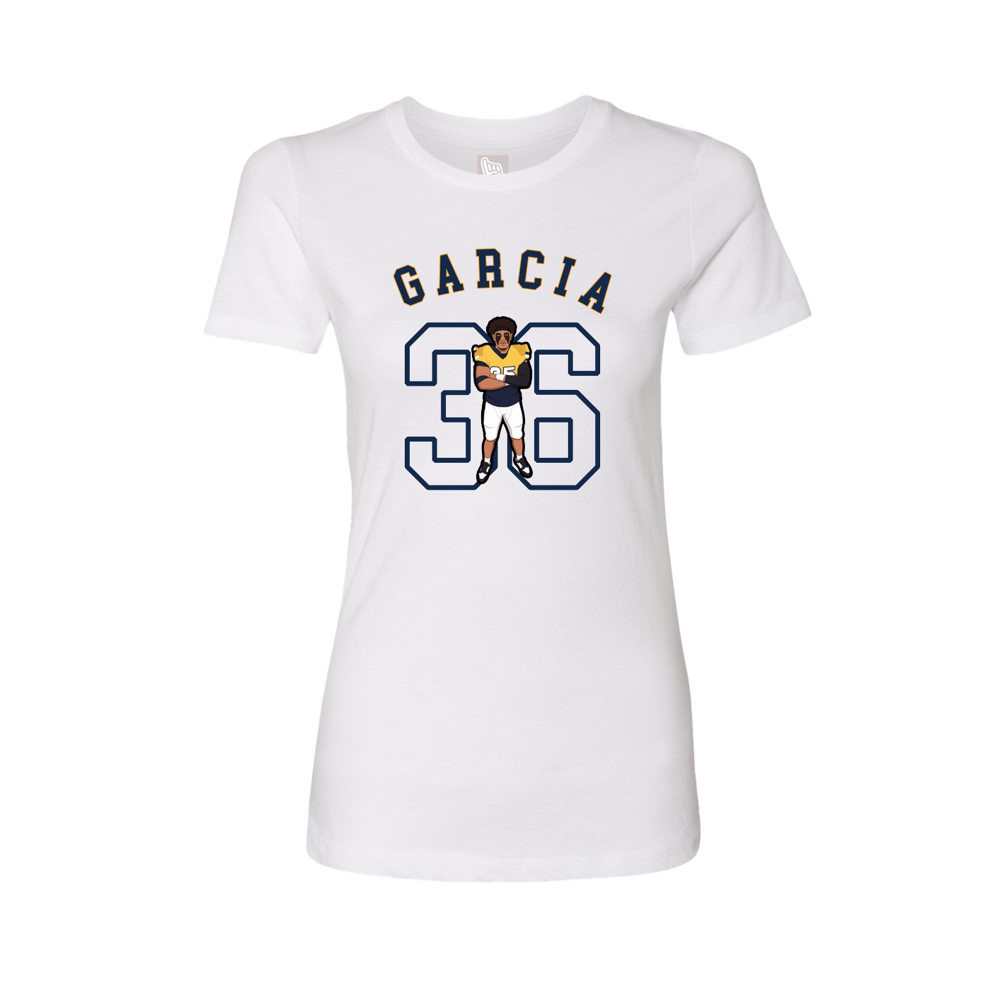 Fitted Women's Tee — Shirsey Arch in White