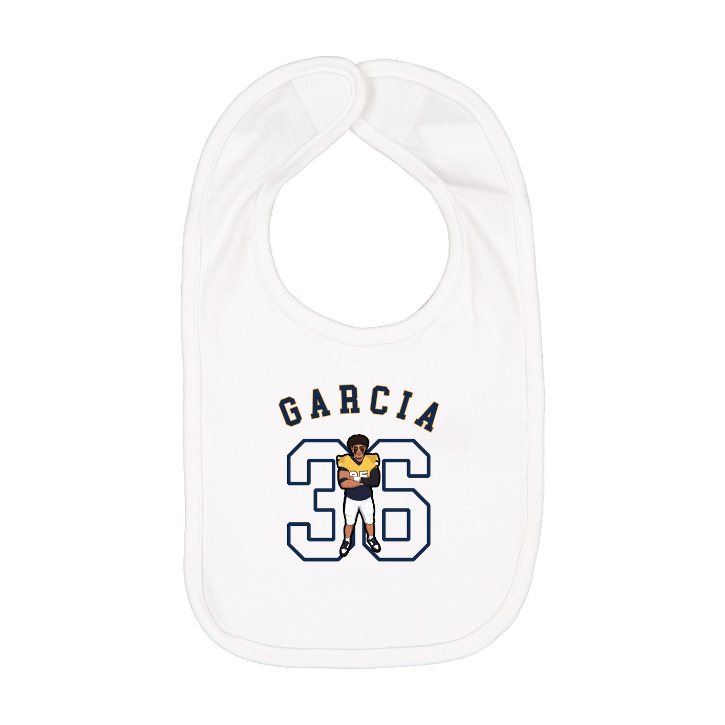 Infant Bib — Shirsey Arch in White