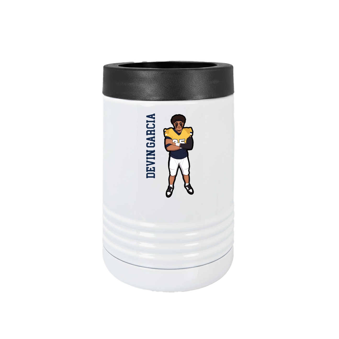 Beverage Holder — Name Vertical in White