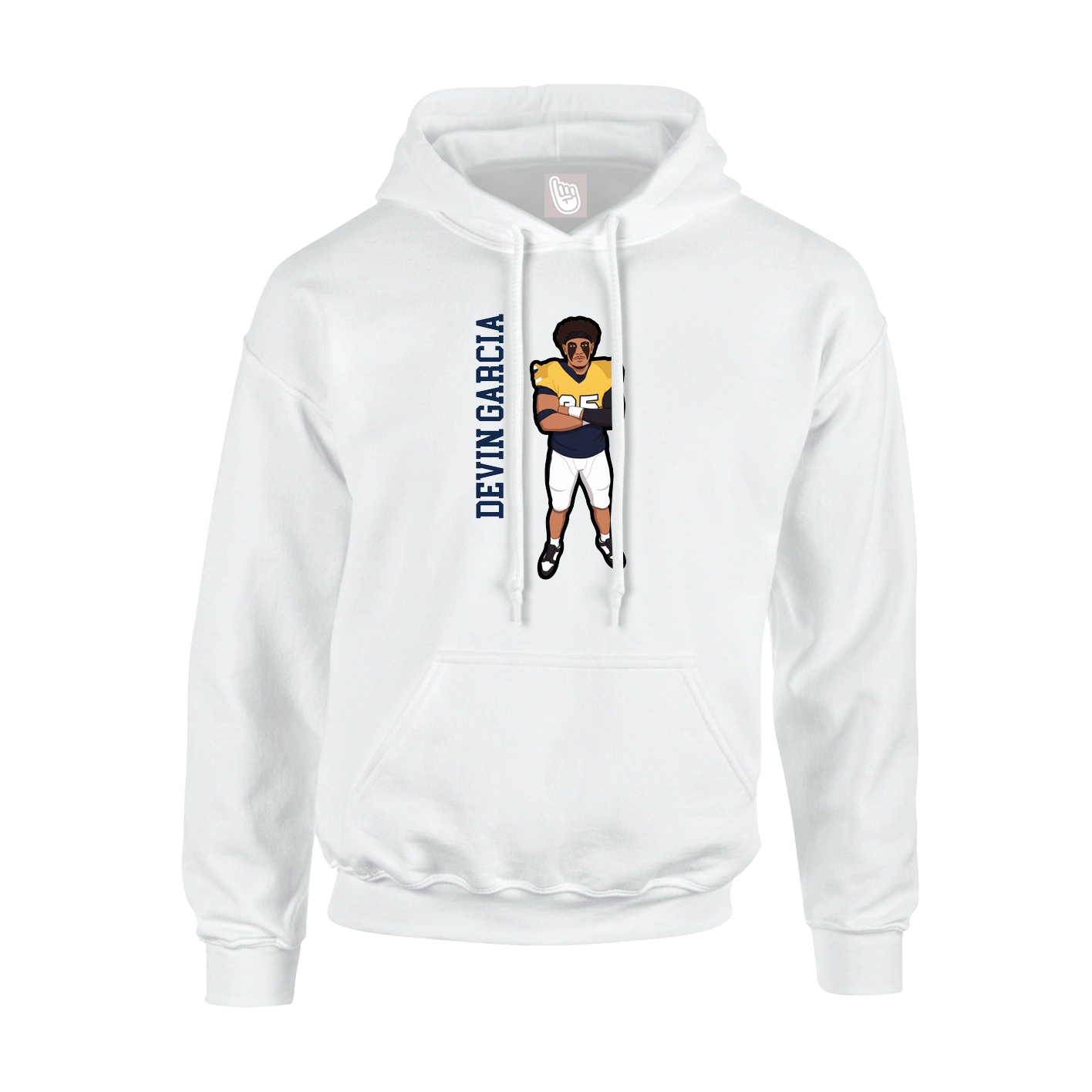 Hoodie — Name Vertical in White