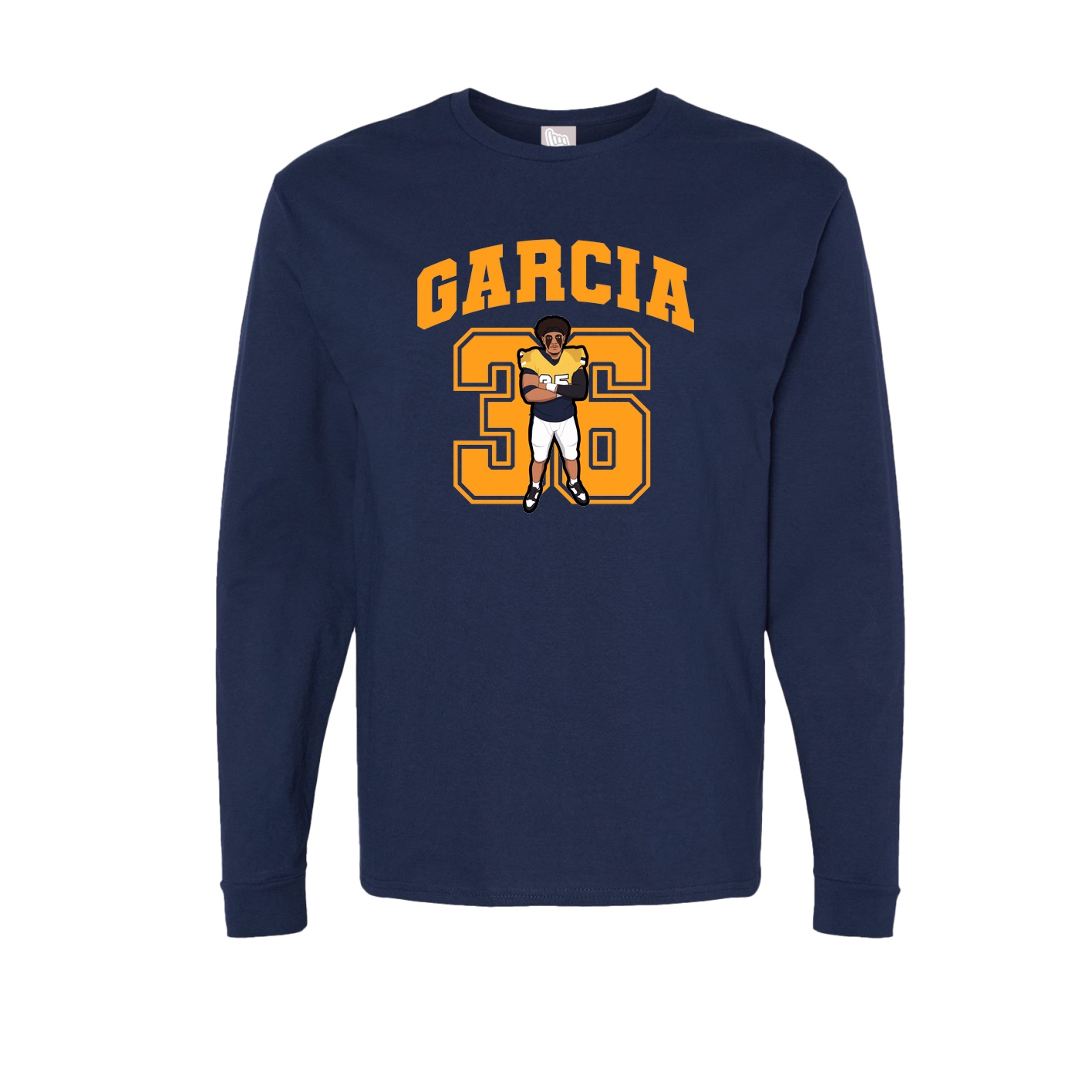Long Sleeve Tee — Number in Navy