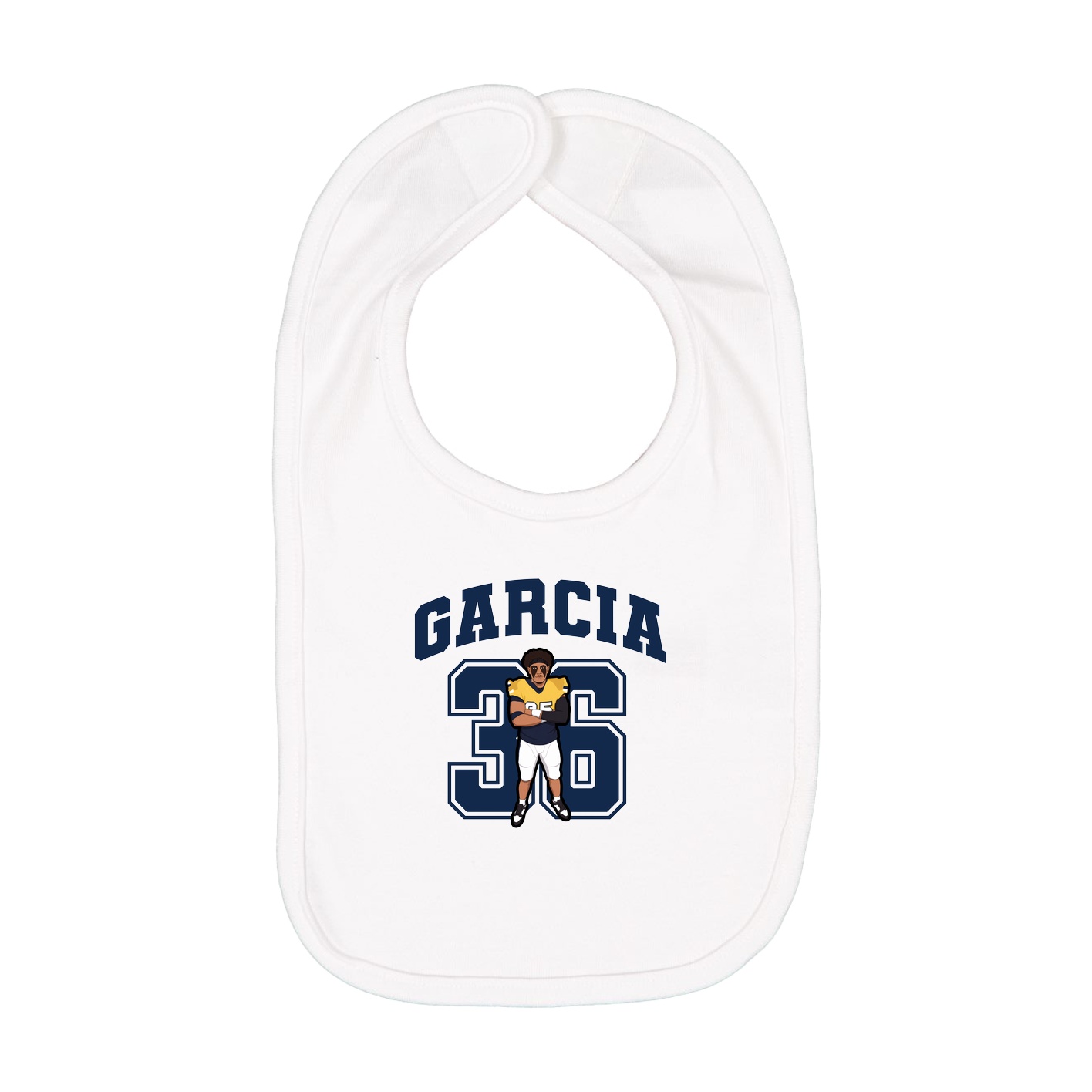 Infant Bib — Number in White