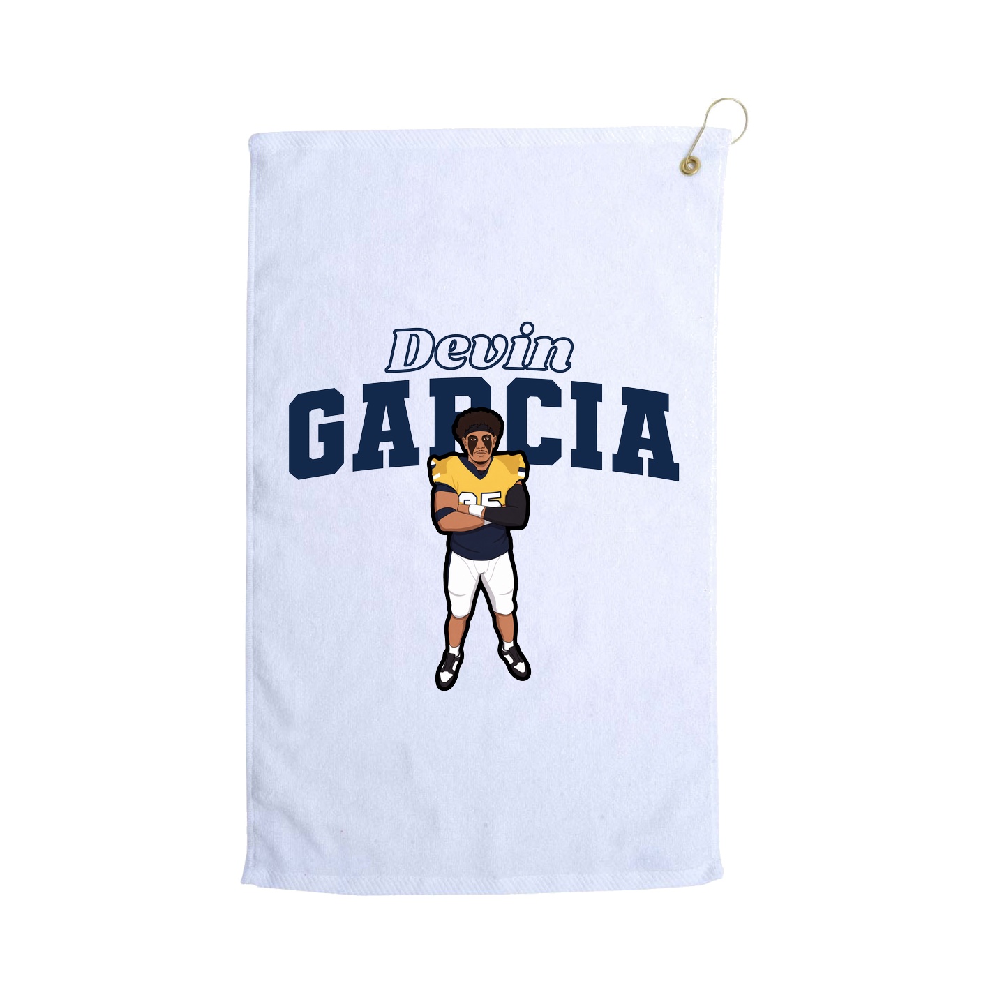 Golf Towel — Name Arch in White