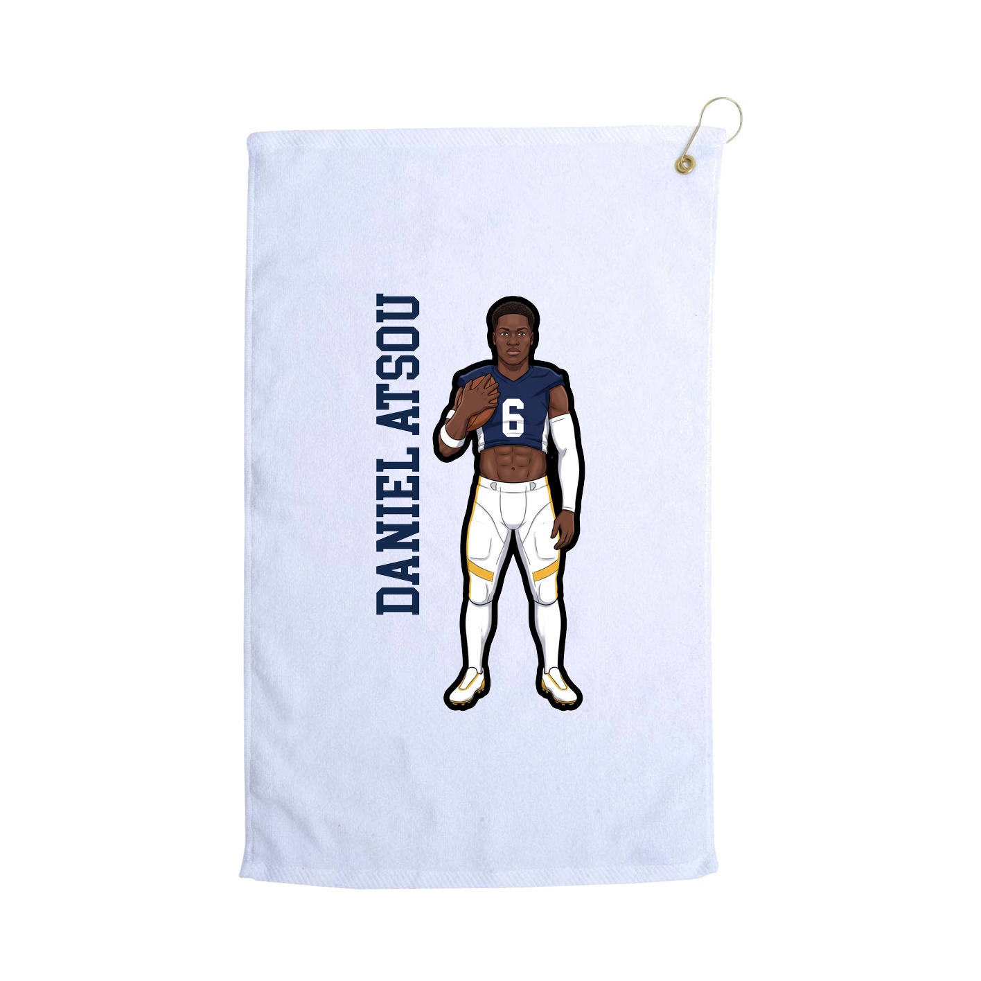 Golf Towel — Name Vertical in White