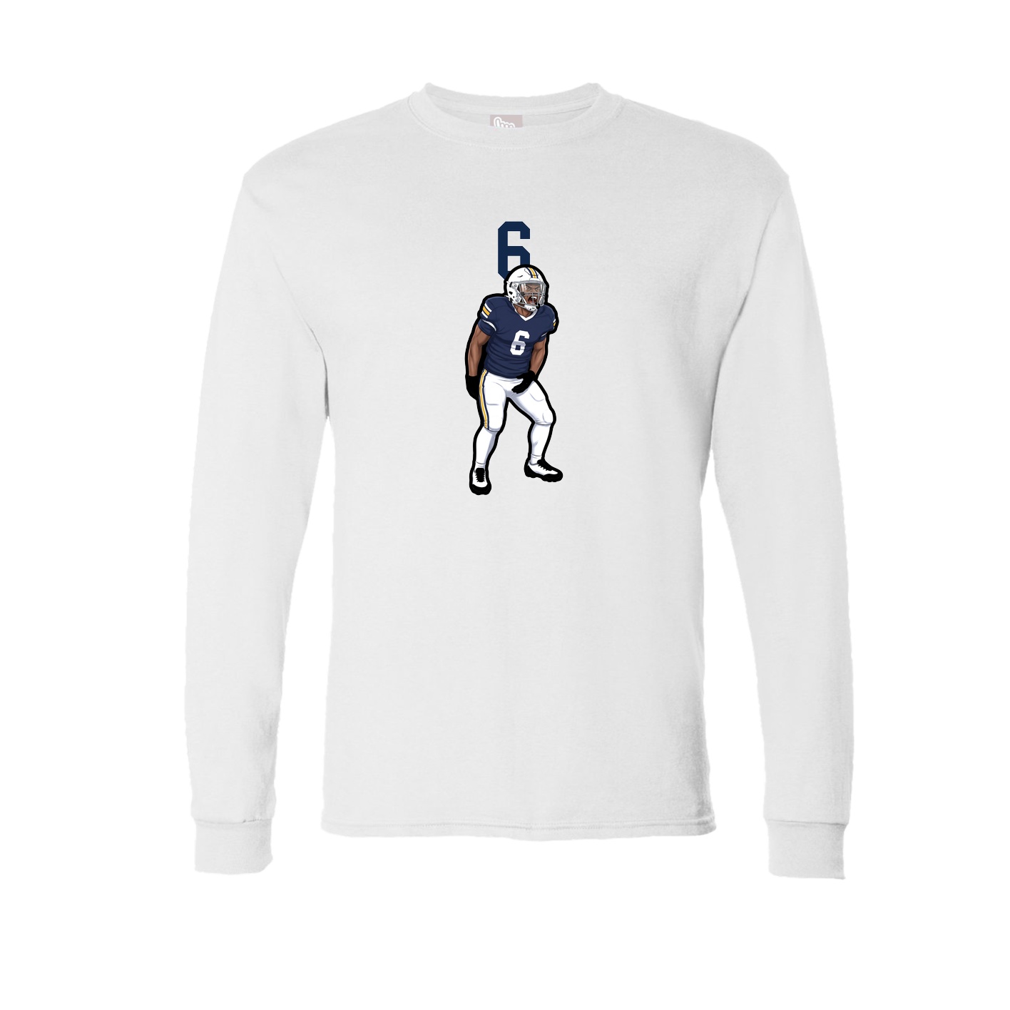Long Sleeve Tee — Number Top in White