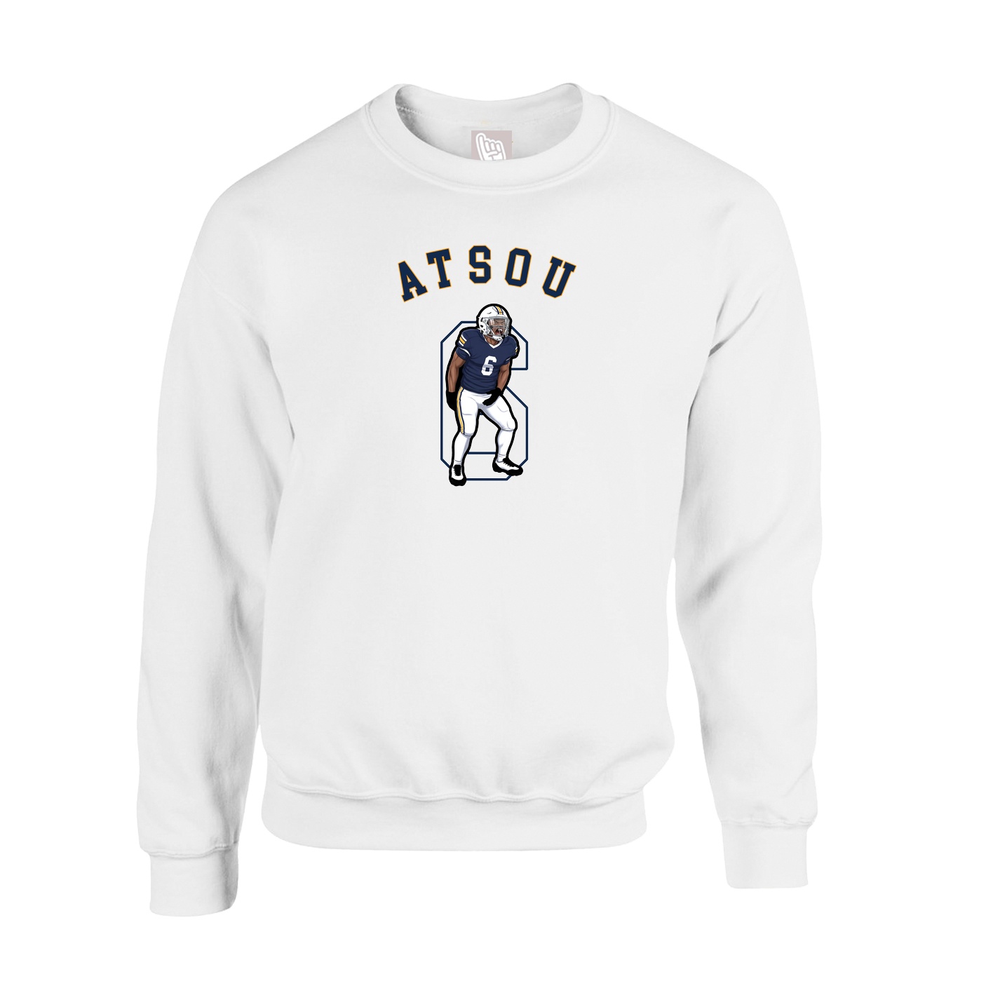 Fleece Crew — Shirsey Arch in White